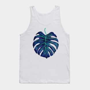 Blue monstera leaf Tank Top